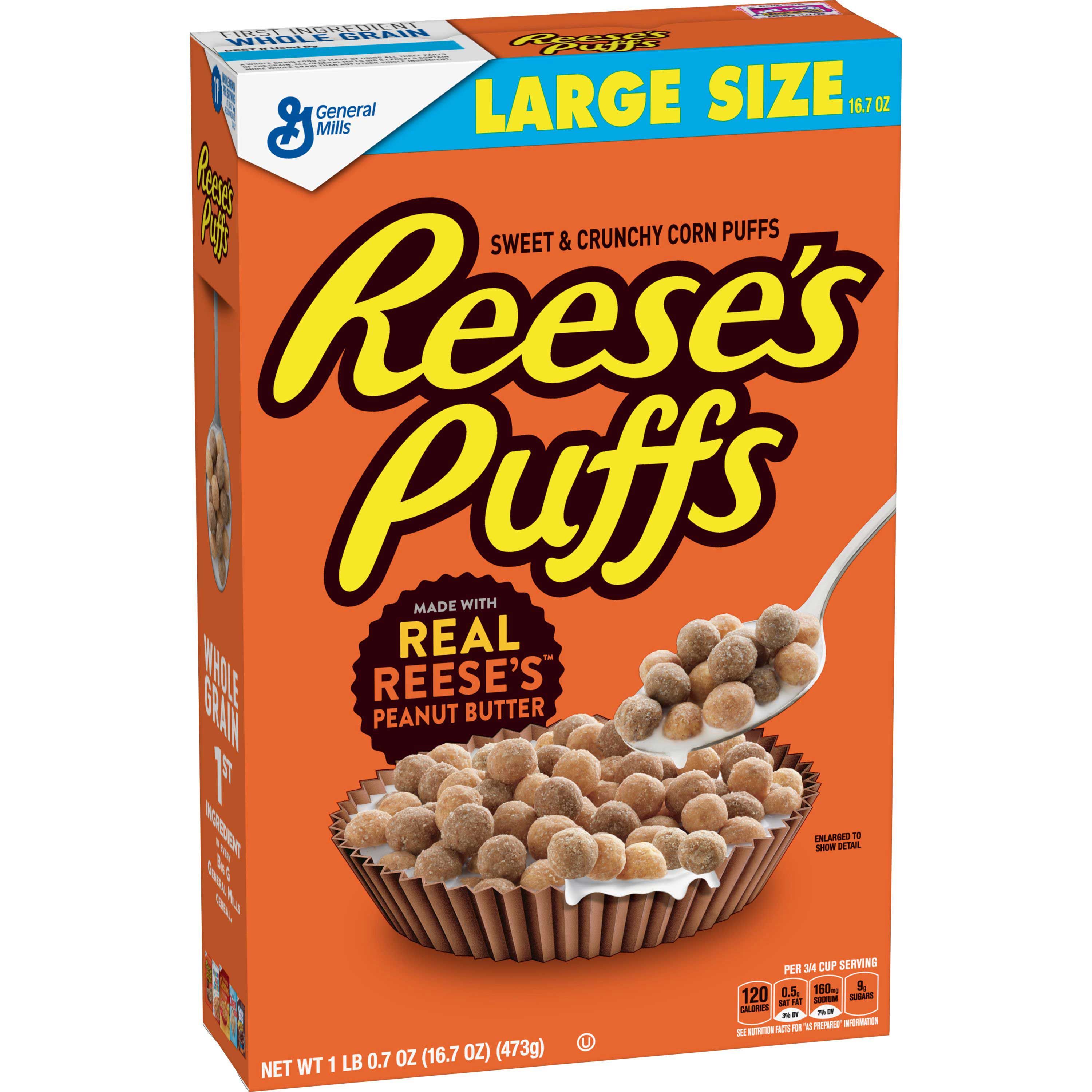 Reese's Puffs, Peanut Butter Puffs, 16.7 Ounce -- 10 Per Case