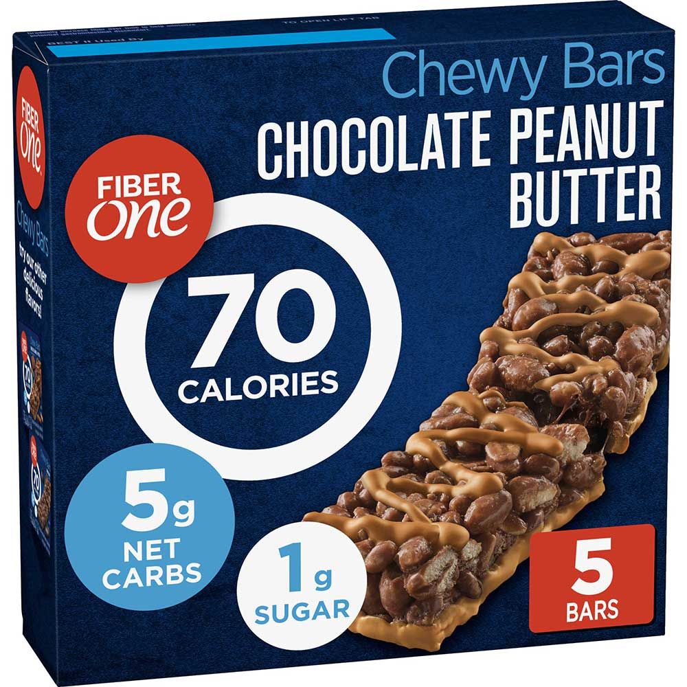 Fiber One 70 Calorie Chocolate Peanut Butter Chewy Bar, 4.1 Ounce -- 60 Per Case