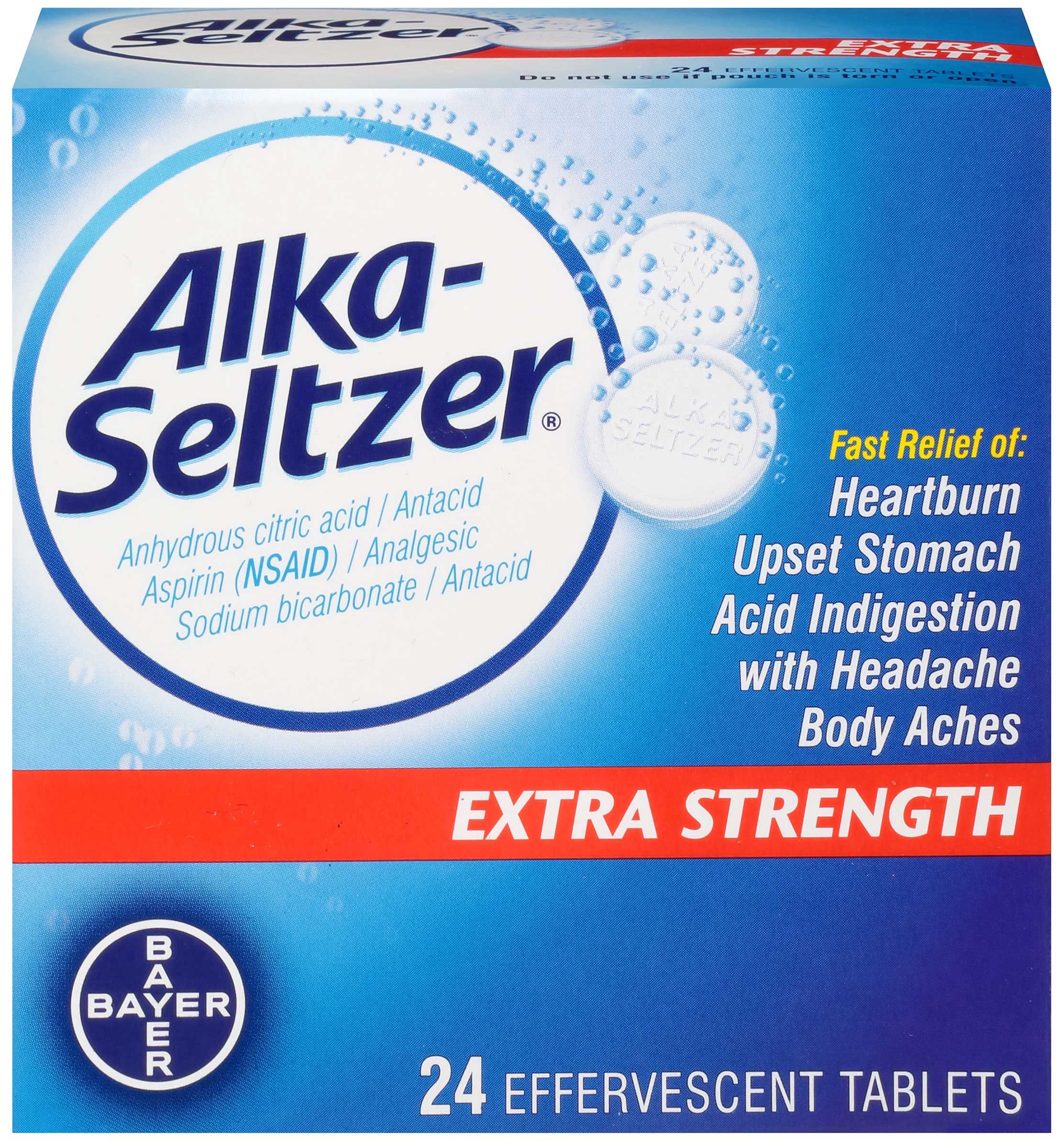 Alka-seltzer Extra Strength Effervescent Tablet, 24 Count -- 30 Per Case