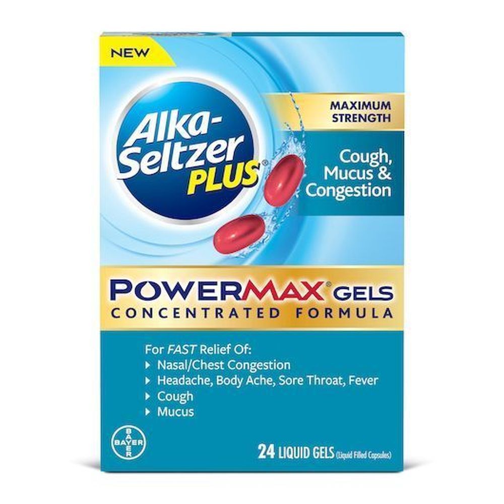 Alka-seltzer Plus Cough Mucus And Congestion Powermax Liquid Gel, 24 Count -- 3 Per Case