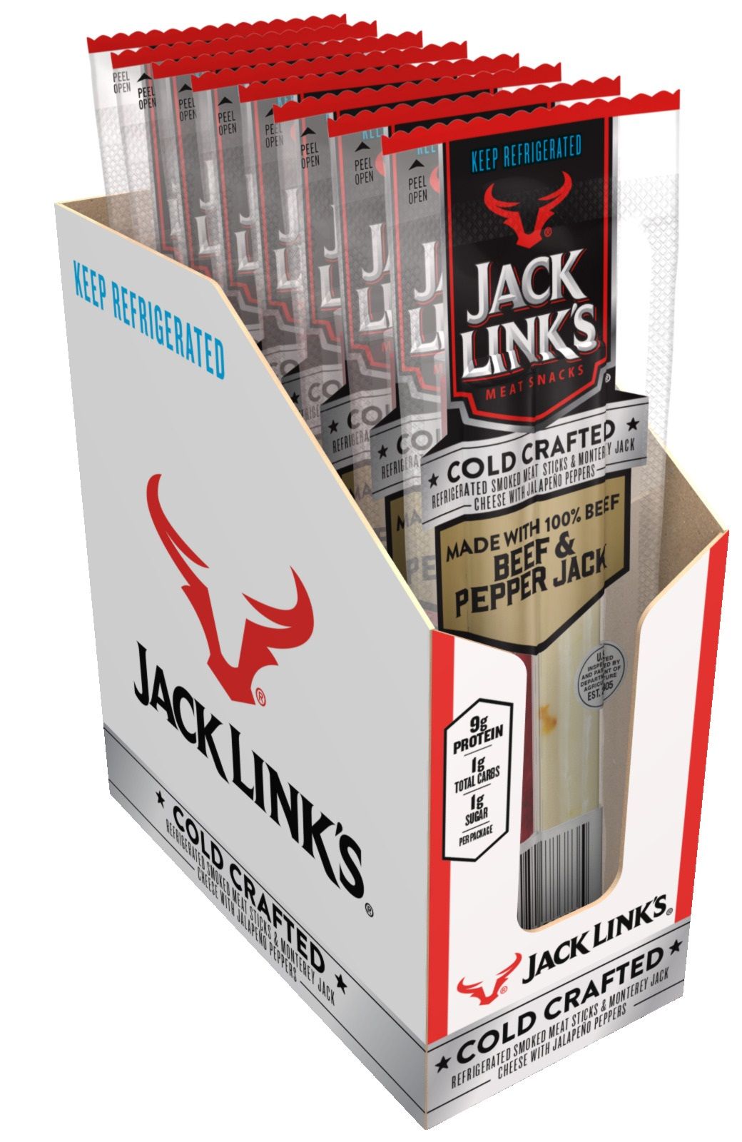 Jack Link's Original Beef And Pepper Jack Cheese Sticks, 1.5 Ounce -- 16 Per Case