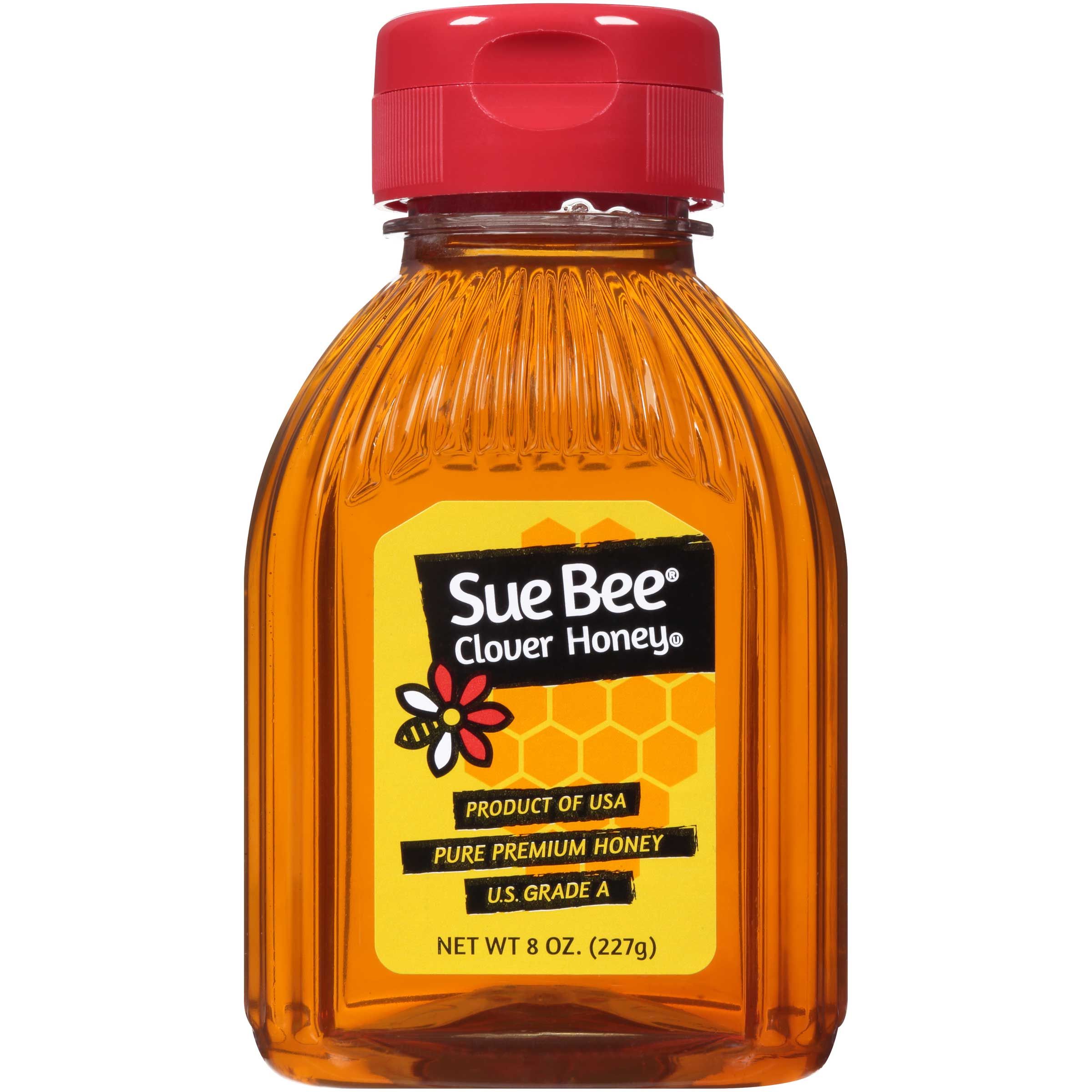 Sue Bee Honey Clover Honey Bottle, 8 Ounce -- 12 Per Case