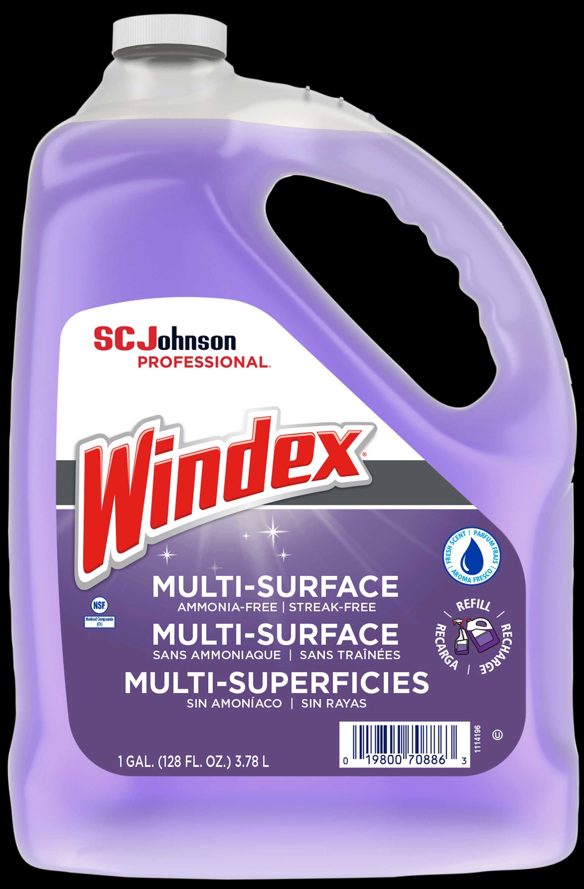 Windex Non Ammoniated Multi Surface Cleaner, 128 Fluid Ounce -- 4 Per Case