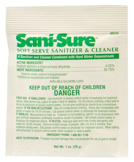 Diversey Sani Sure Soft Serve Sanitizer And Cleaner, 1 Ounce -- 100 Per Case