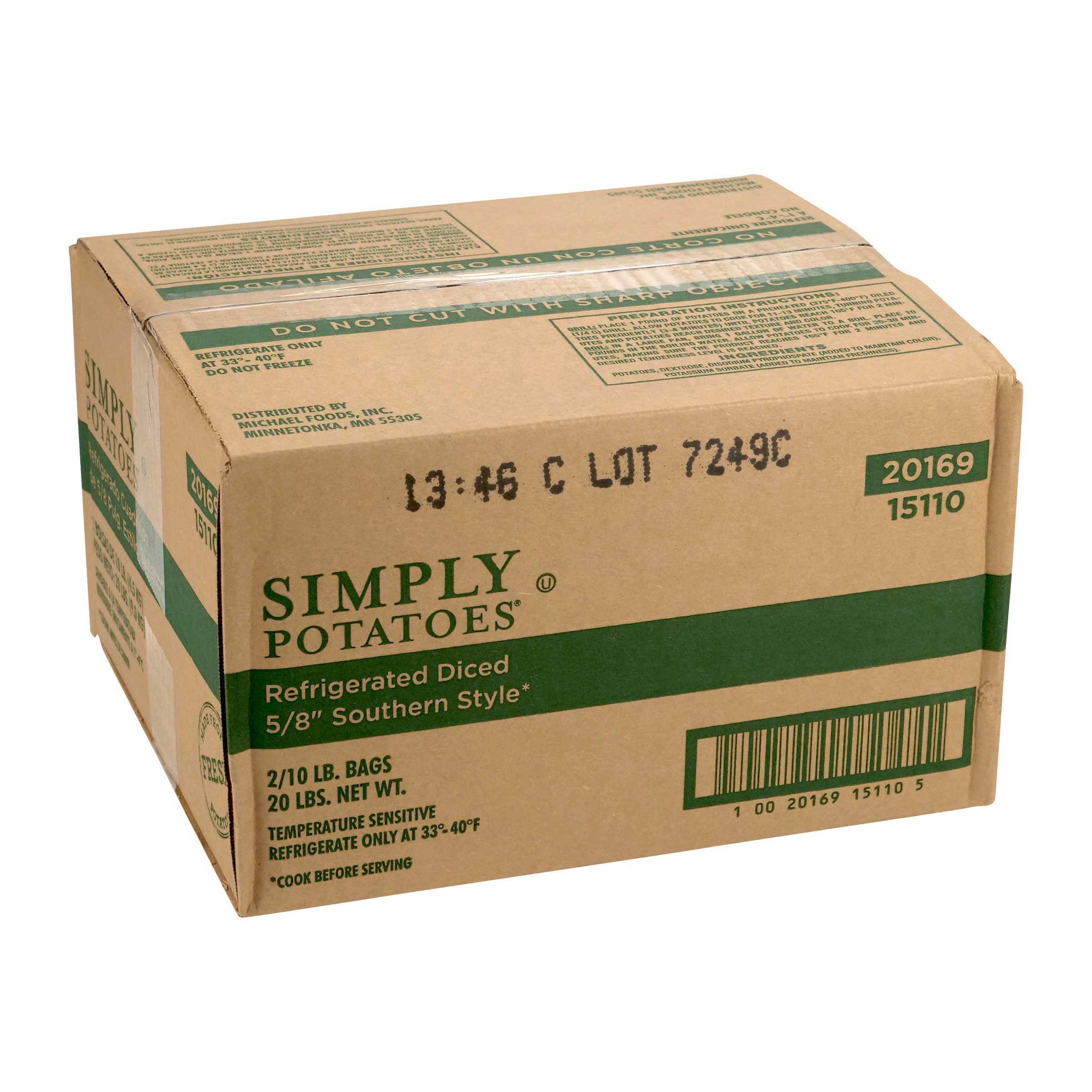 Simply Potatoes Southern Style Diced Potato, 10 Pound -- 2 Per Case