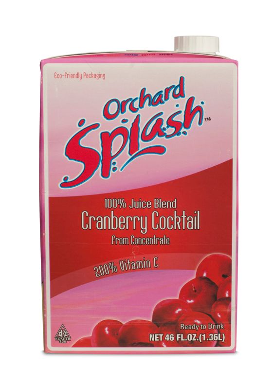 Orchard Splash 100 Percent Cranberry Juice Ready To Serve, 46 Ounce -- 12 Per Case