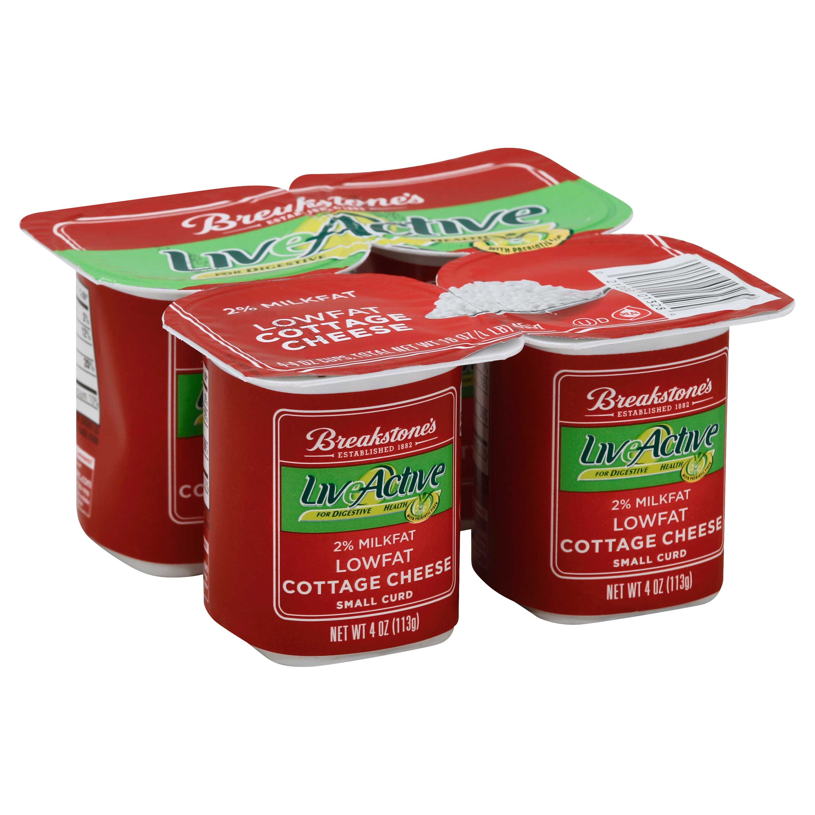 Breakstone's Liveactive Cottage Cheese, 4 Ounce, 4 Count -- 8 Per Case