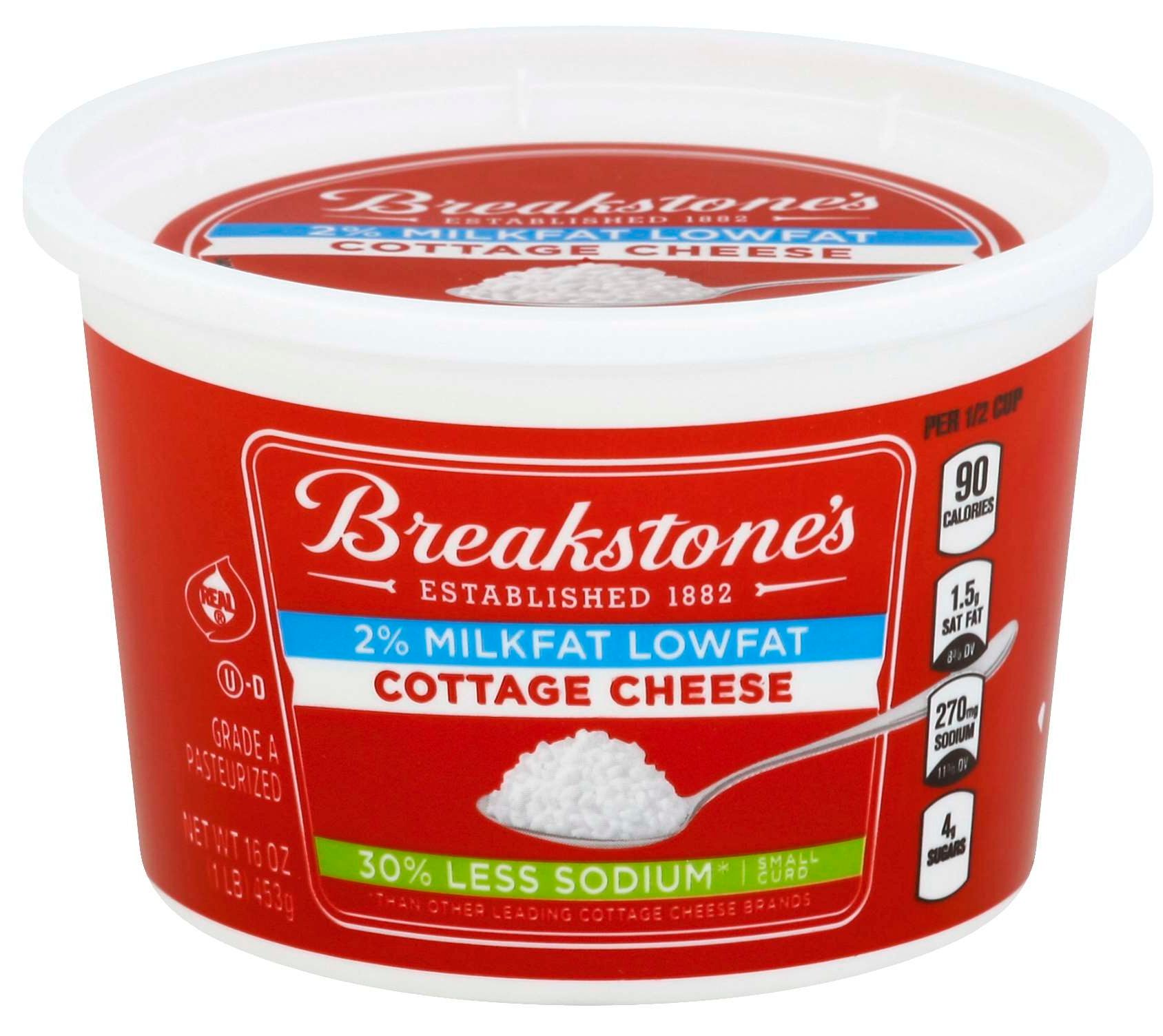 Breakstone's Small Curd Low Sodium Cottage Cheese, 1 Pound -- 12 Per Case