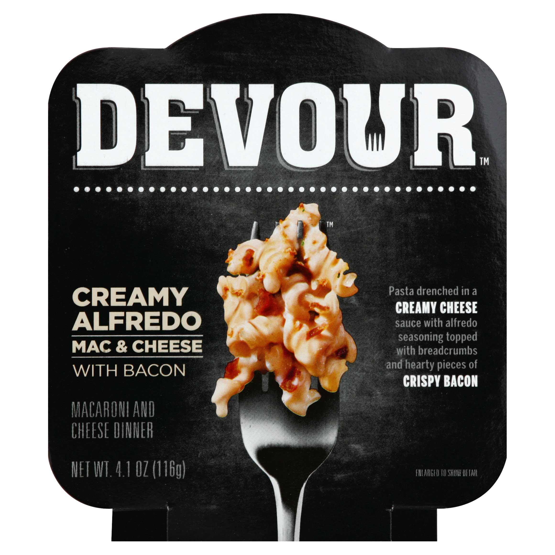 Devour Creamy Alfredo Mac N Cheese With Bacon, 4.1 Ounce -- 6 Per Case
