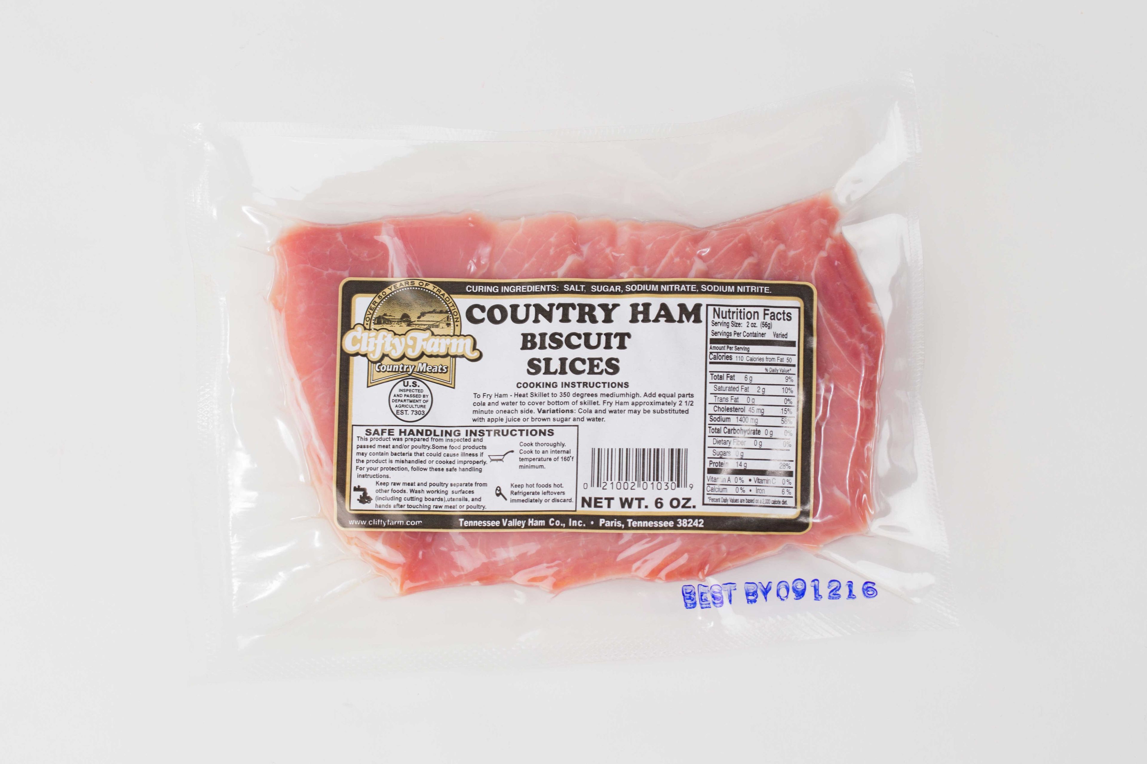 Clifty Farm Country Ham Biscuit Slice -- 24 Per Case