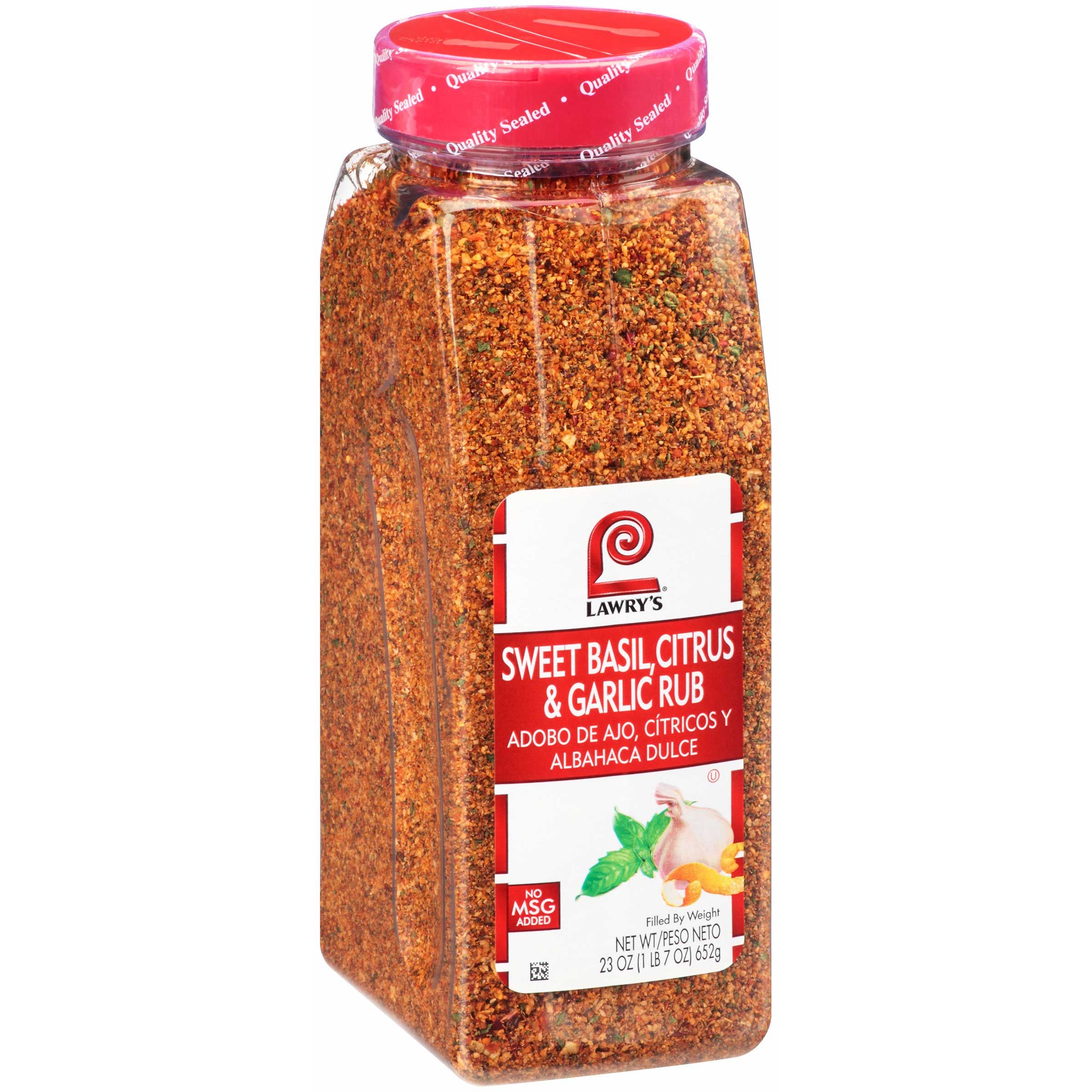 Lawry's Sweet Basil, Citrus & Garlic Rub, 23 Ounce -- 6 Per Case