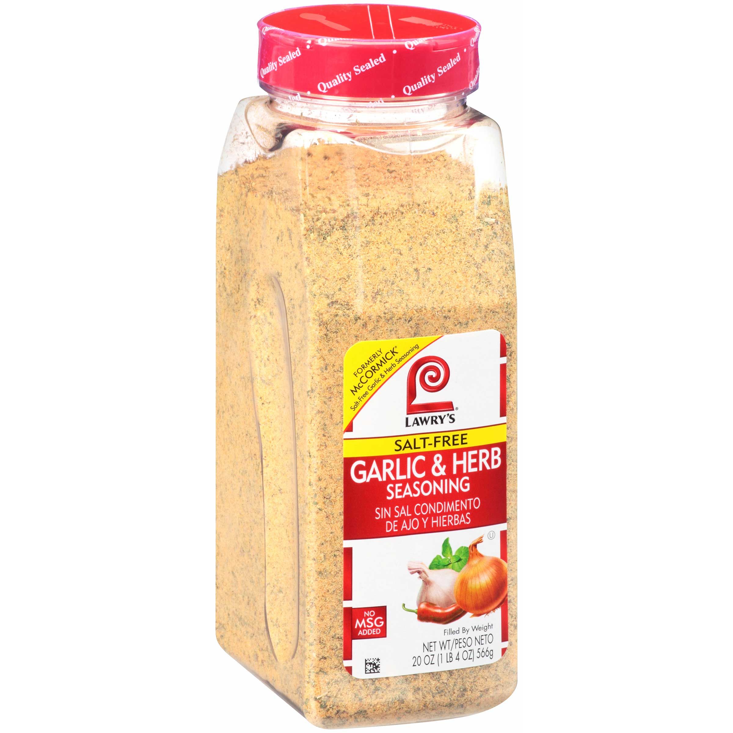 Lawry's Salt Free Garlic & Herb Seasoning, 20 Ounce -- 6 Per Case