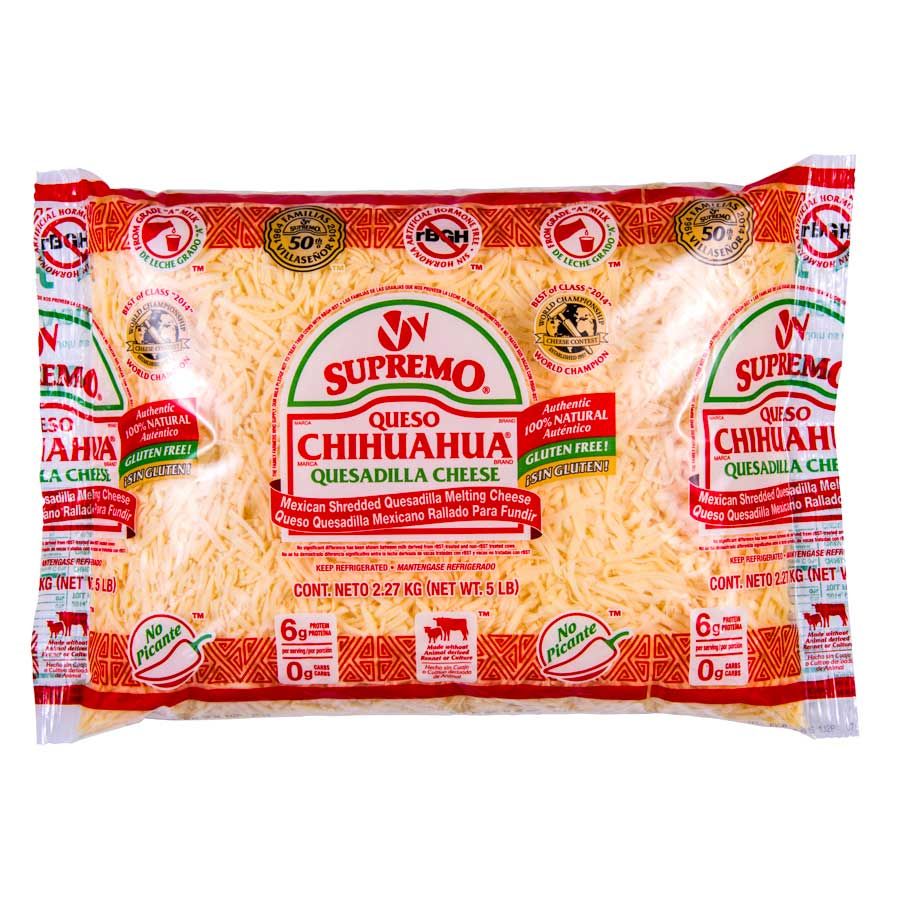 Chihuahua Shredded Queso Cheese, 5 Pound -- 4 Per Case