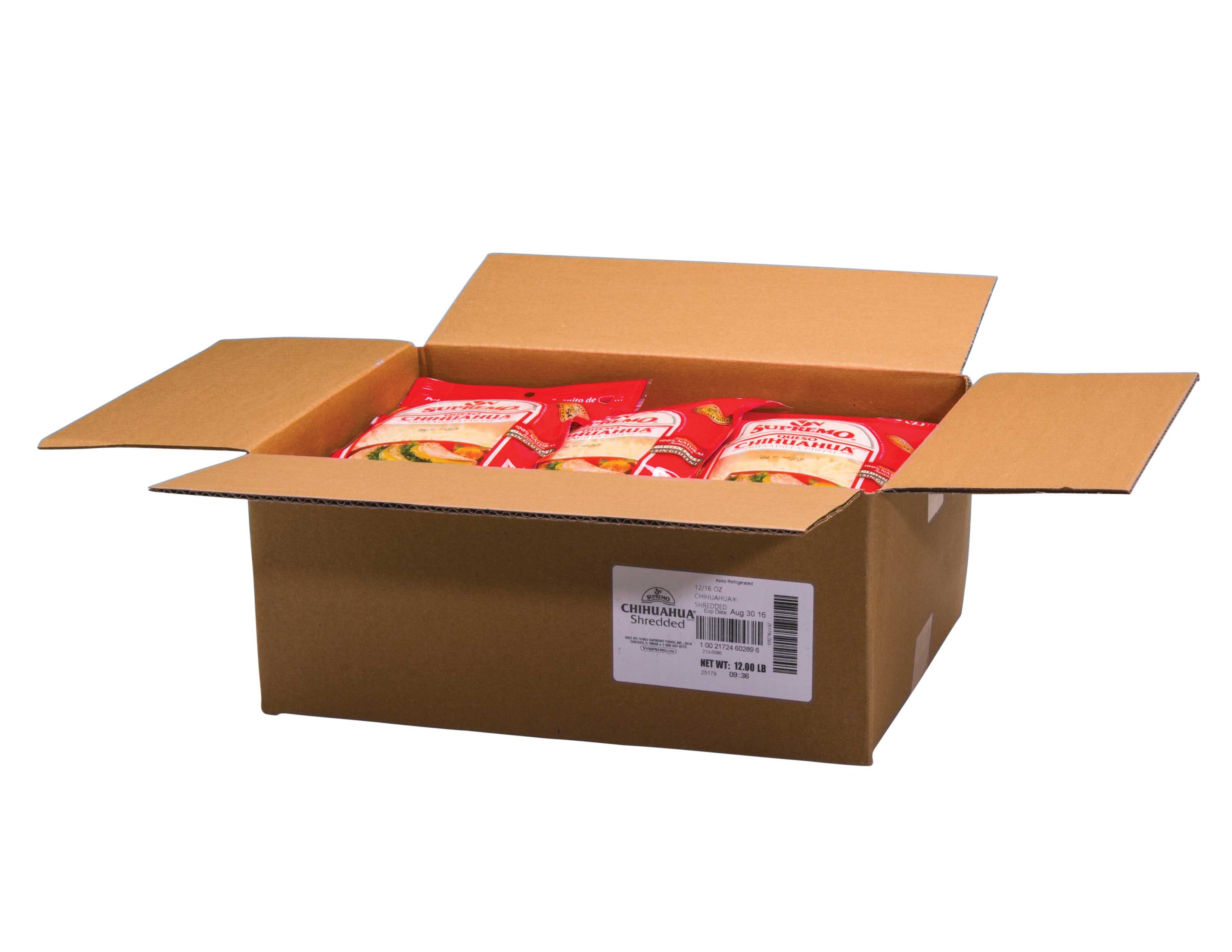 V&v Supremo Chihuahua Shredded Queso Cheese, 1 Pound -- 12 Per Case