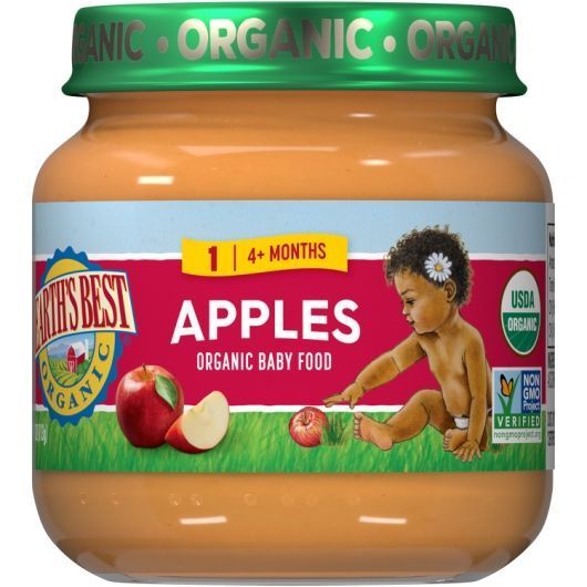 Earths Best Organic Non Gmo Pureed Apples Baby Food, 4 Ounce Jar -- 10 Per Case