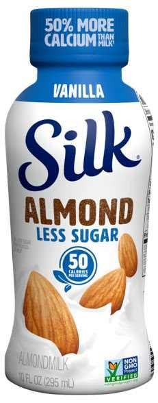 Silk Less Sugar Vanilla Almond Milk, 10 Fluid Ounce -- 12 Per Case
