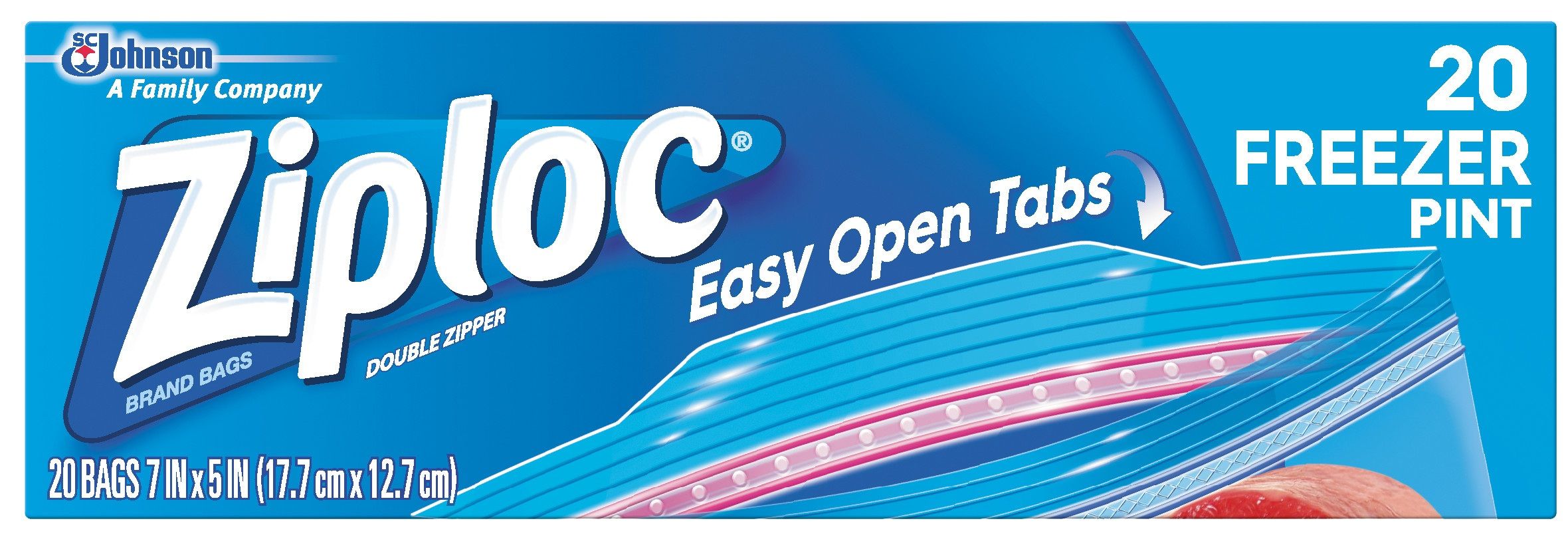 Ziploc Easy To Open Pint Freezer Bag, 20 Count -- 12 Per Case