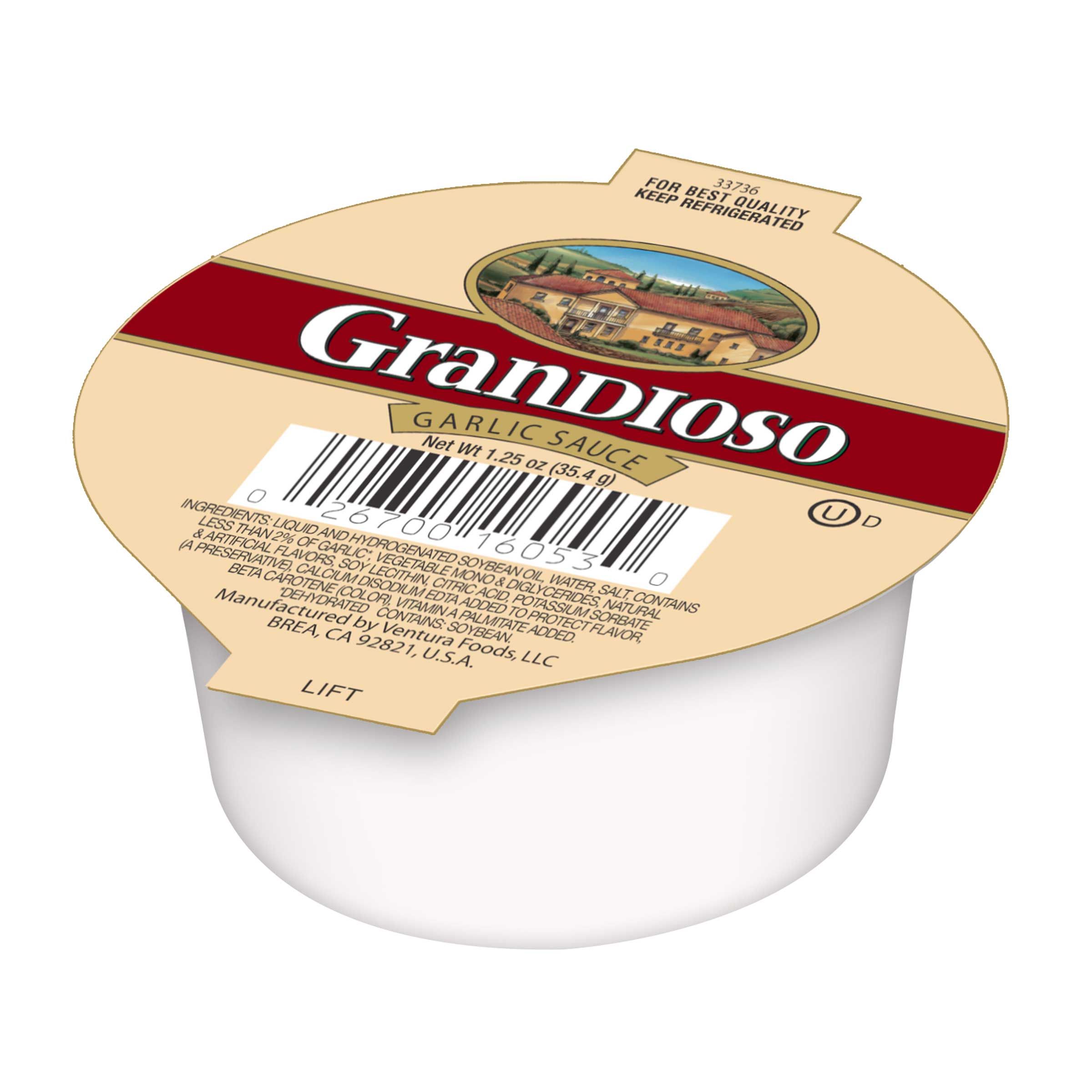 Grandioso Liquid Garlic Sauce, 0.07 Pound Cup -- 128 Per Case
