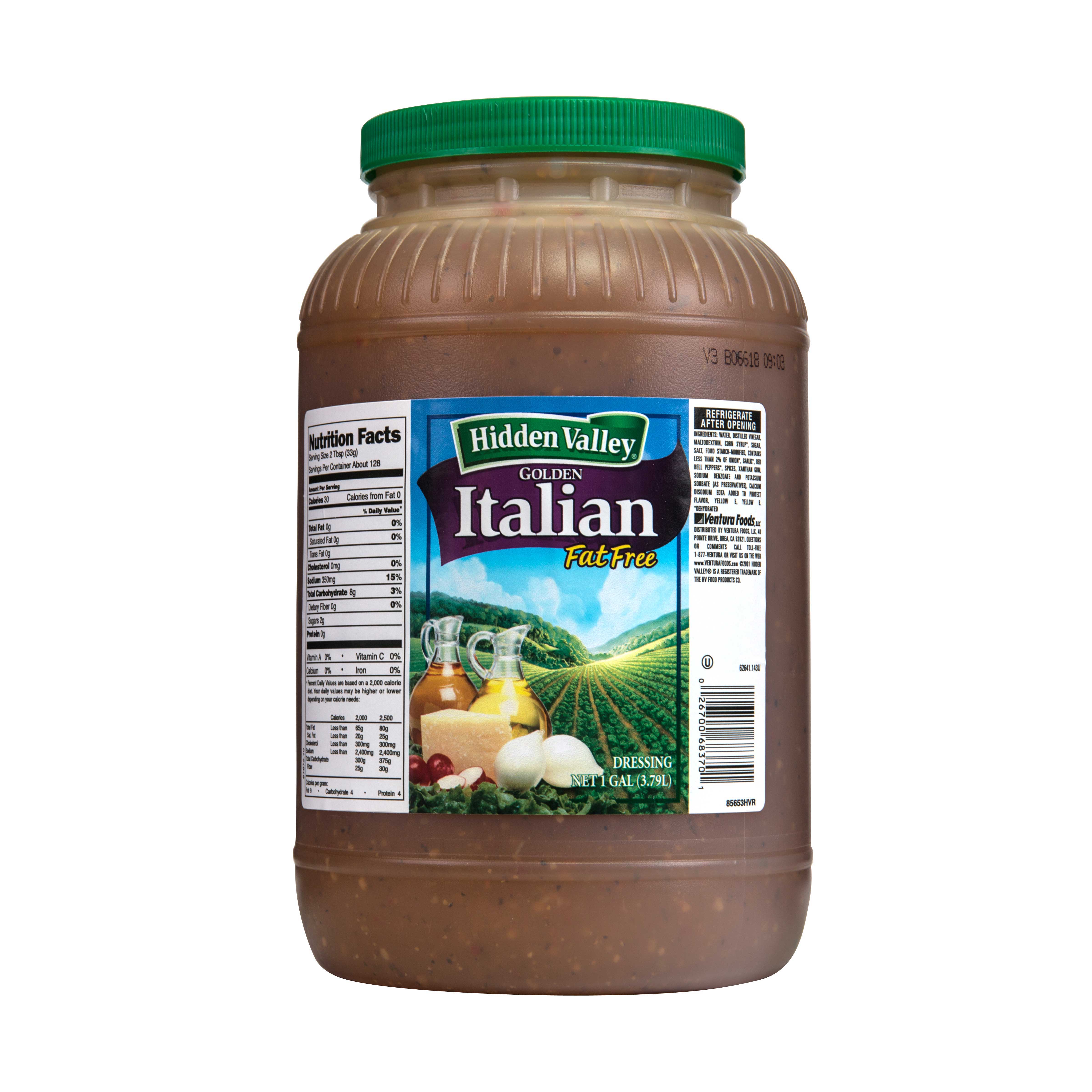 Hidden Valley Fat Free Golden Italian Dressing, 1 Gallon -- 4 Per Case