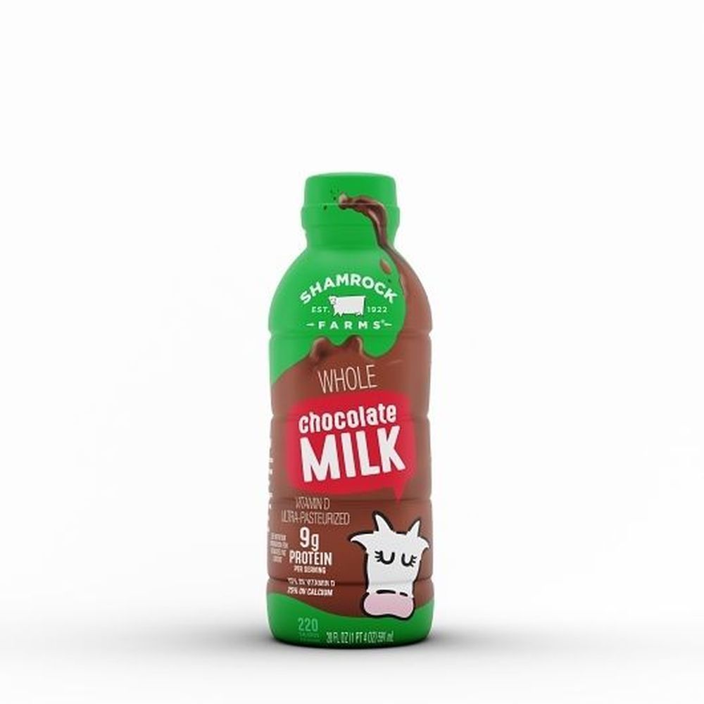 Shamrock Farms Whole Chocolate Milk, 20 Ounce -- 12 Per Case