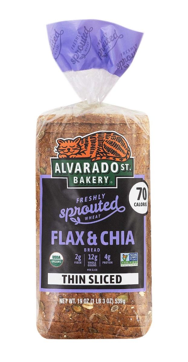 Alvarado Street Bakery Thin Sliced Sprouted Wheat Flax And Chia Bread, 19 Ounce -- 6 Per Case