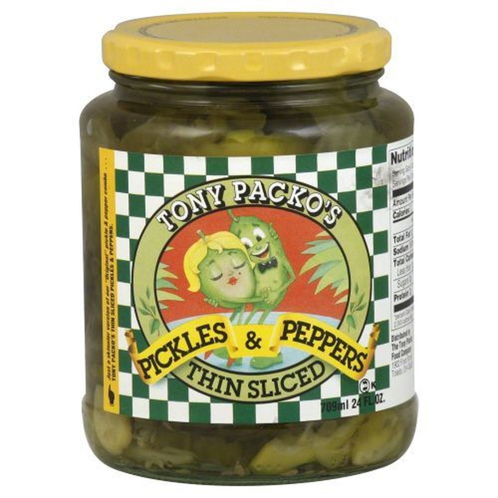 Tony Packos Thin Sliced Pickles And Peppers, 24 Ounce -- 12 Per Case