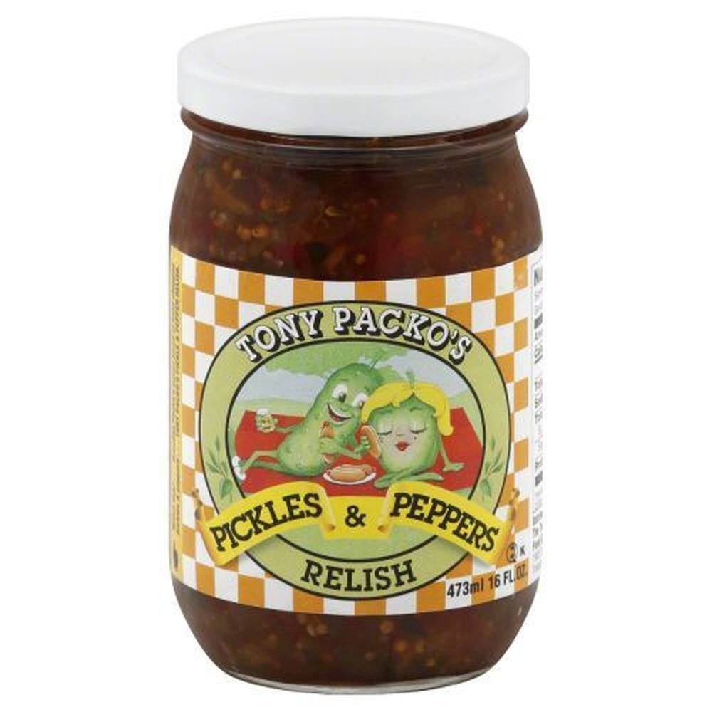 Tony Packos Relish Pickles And Peppers, 16 Ounce -- 12 Per Case