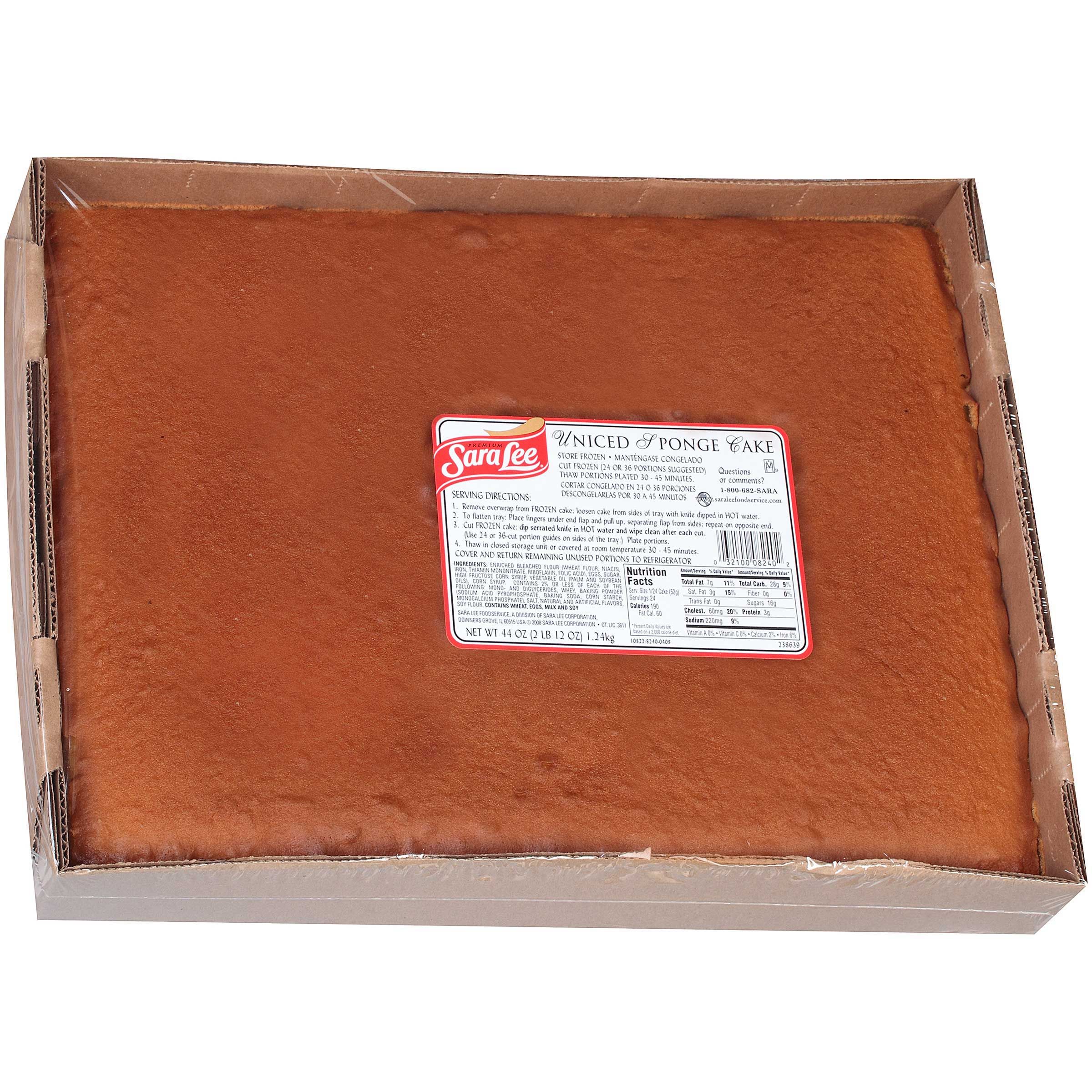 Sara Lee No Icing Sponge Sheet Cake, 12 X 16 Inch -- 4 Per Case