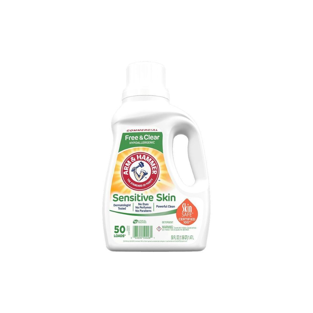 Arm & Hammer Sensitive Skin Free And Clear Liquid Laundry Detergent, 50 Ounce -- 8 Per Case