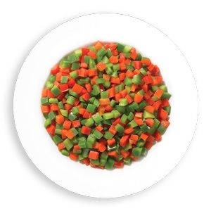 Chill Ripe Red And Green Chopped Peppers, 20 Pound