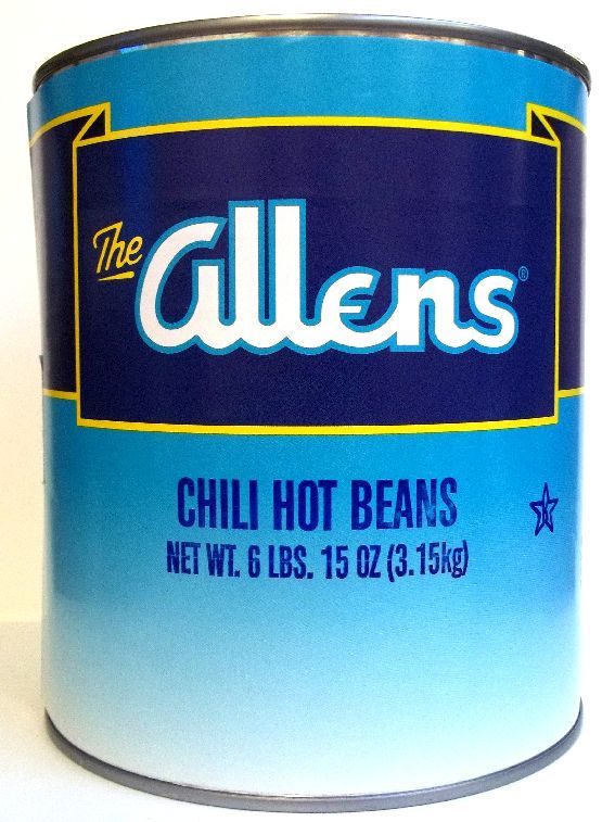 Allens Chili Hot Beans, 111 Ounce -- 6 Per Case