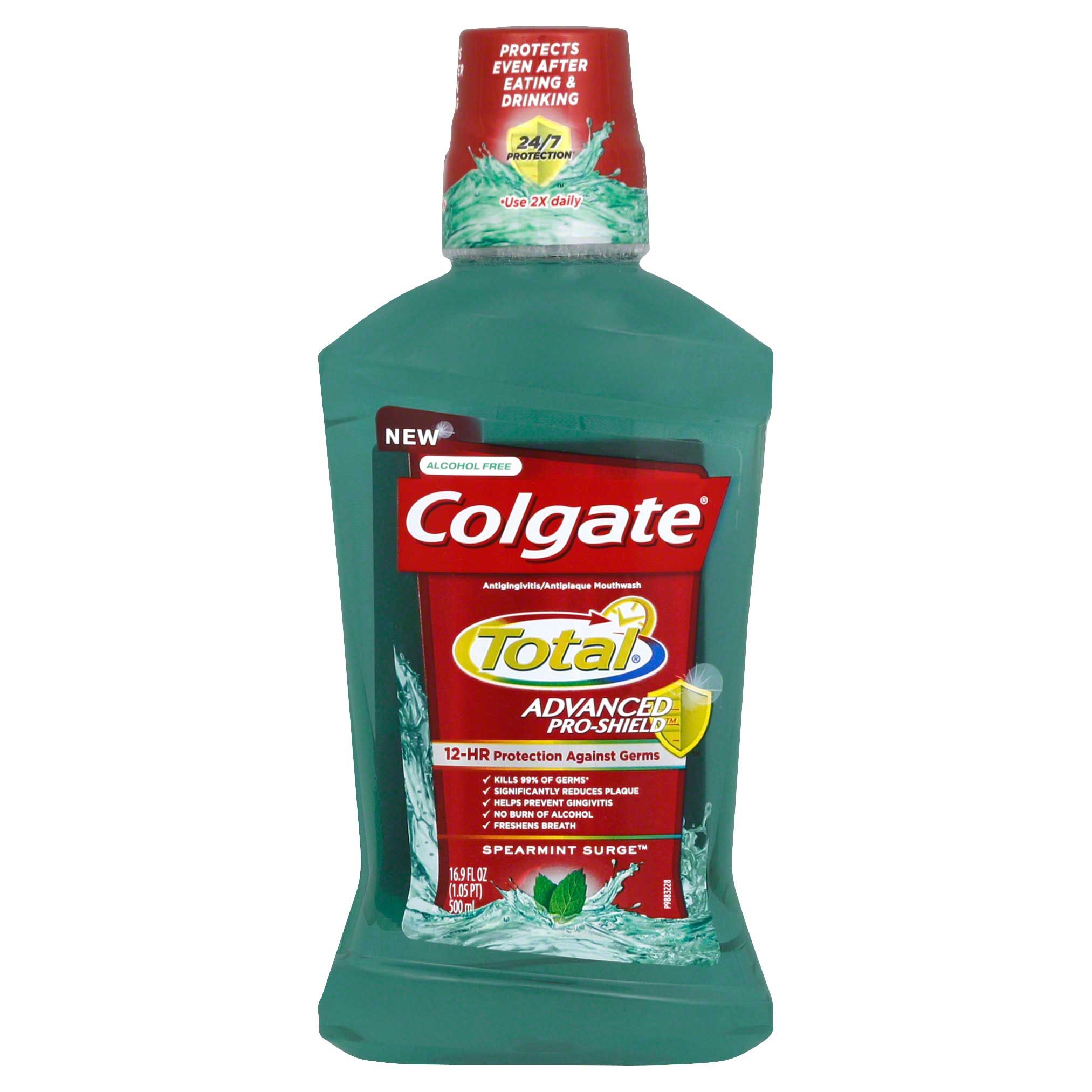 Colgate Total Advanced Pro Shield Spearmint Surge Mouthwash, 16.9 Fluid Ounce -- 6 Per Case