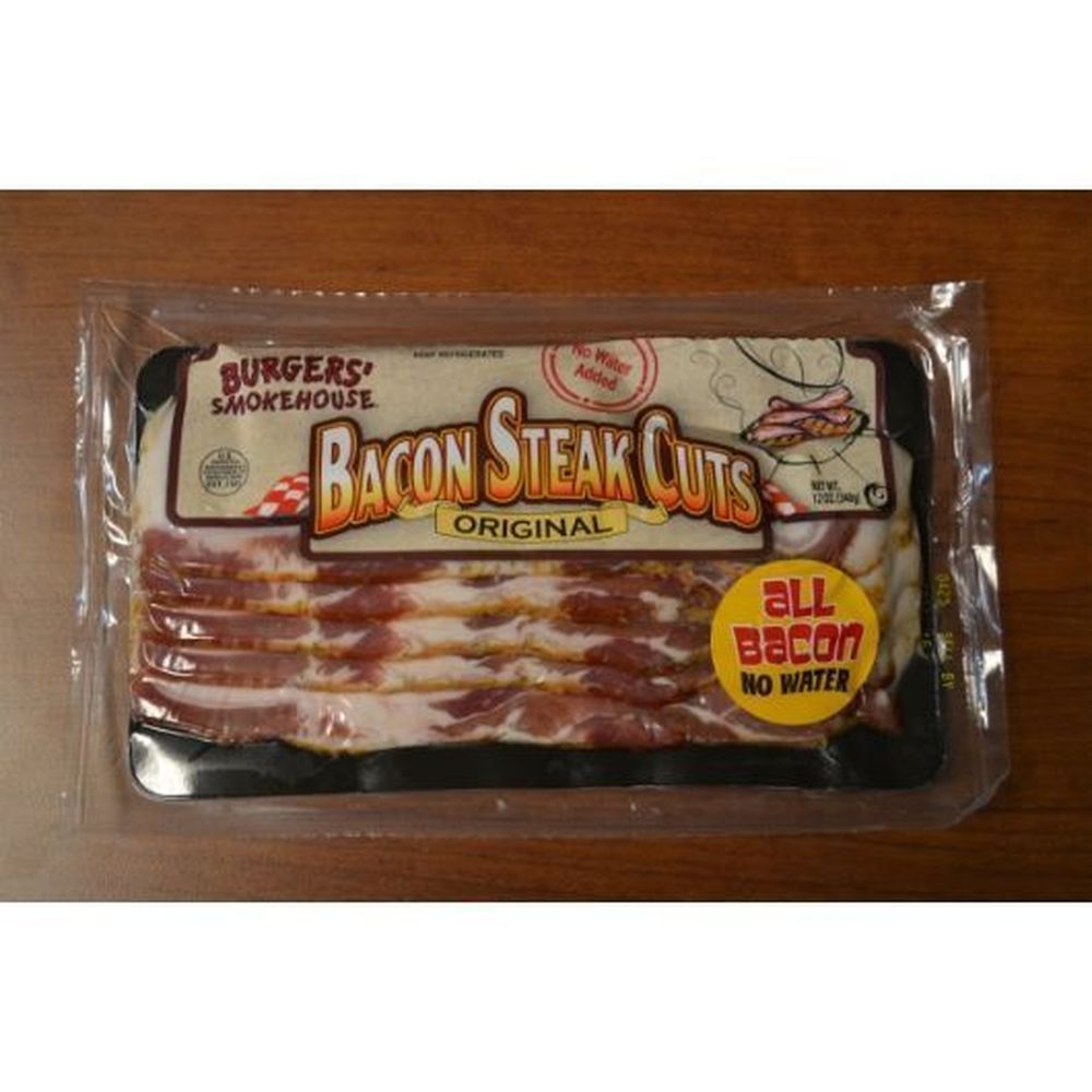 Burgers Smokehouse Original Steak Cut Bacon, 12 Ounce -- 15 Per Case