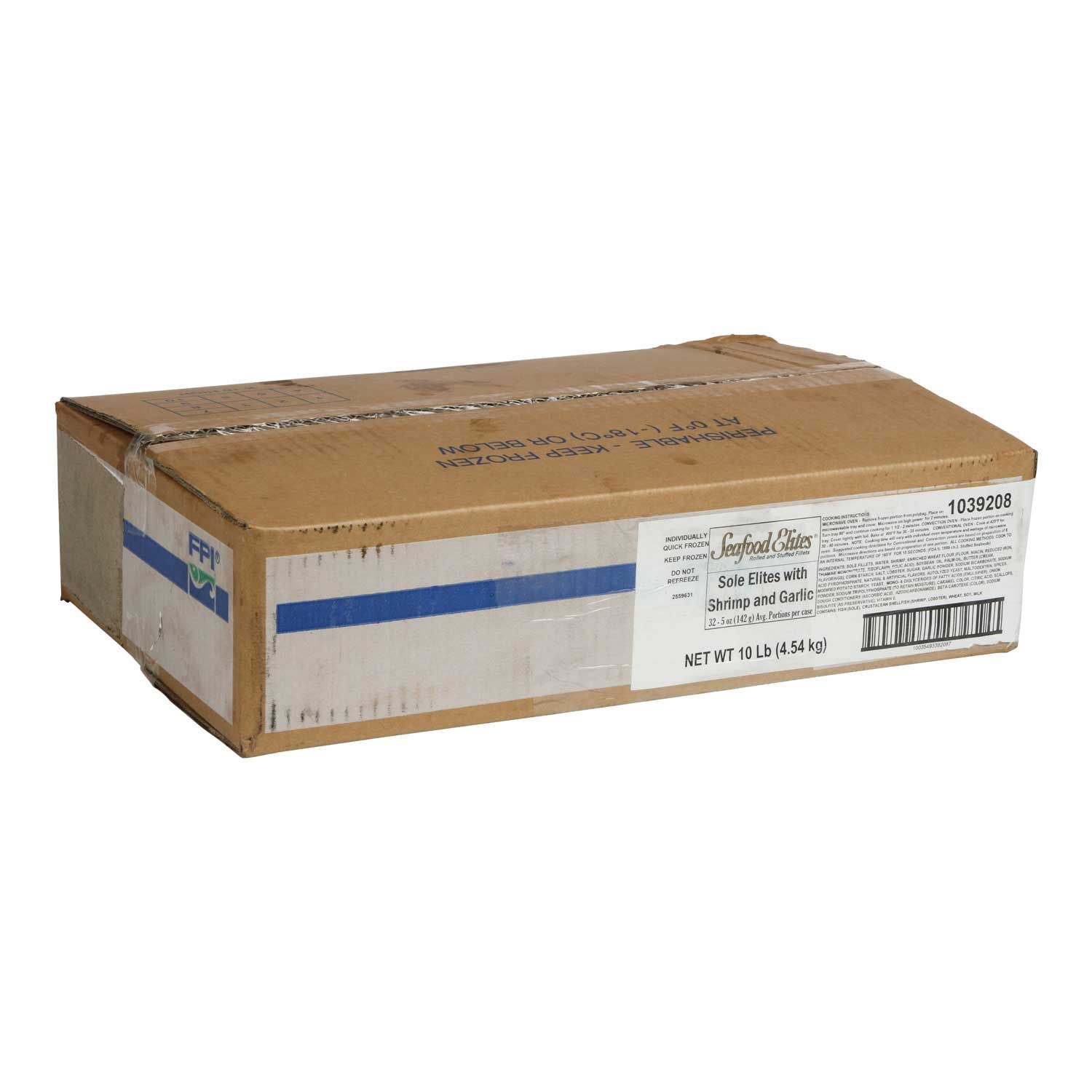 Fishery Rolled Sole With Shrimp And Garlic, 10 Pound