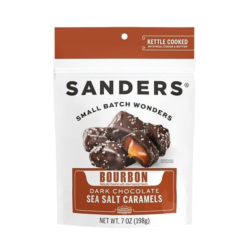 Sanders Dark Chocolate Sea Salt Bourbon Caramels, 7 Ounce -- 6 Per Case