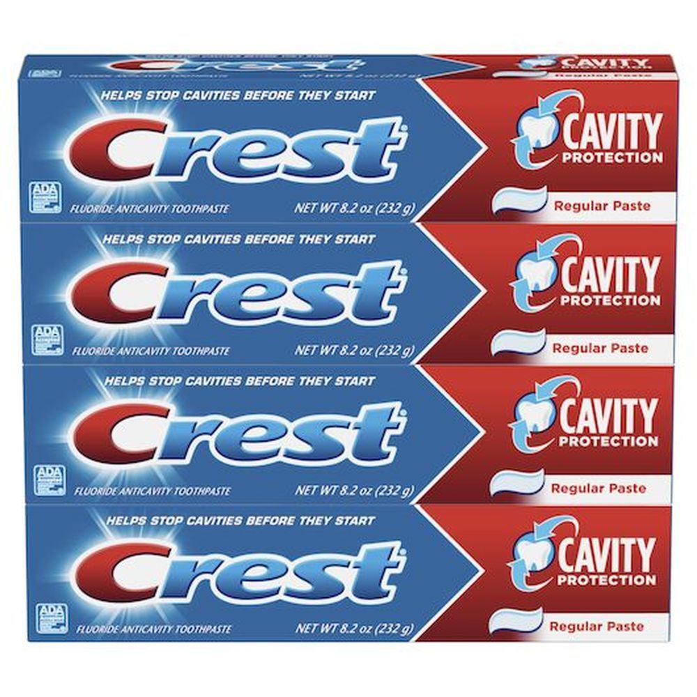 Crest Fluoride Anticavity Regular Toothpaste, 8.2 Ounce, 4 Count -- 10 Per Case