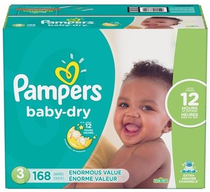 Pampers Enormous Size 3 Dry Baby Diaper -- 168 Per Case