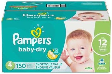 Pampers Enormous Size 4 Dry Baby Diaper -- 150 Per Case