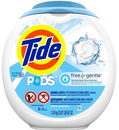 Tide Free And Gentle Liquid Pods, 71 Ounce Containers -- 4 Per Case