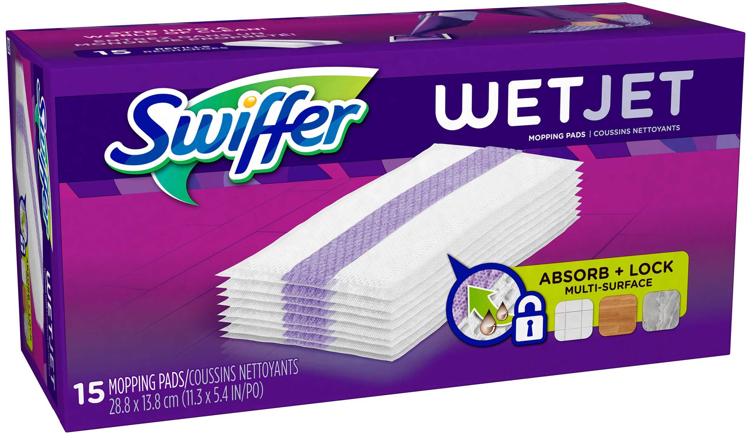 Swiffer Wet Jet Hardwood Floor Cleaner Refill, 15 Count -- 4 Per Case