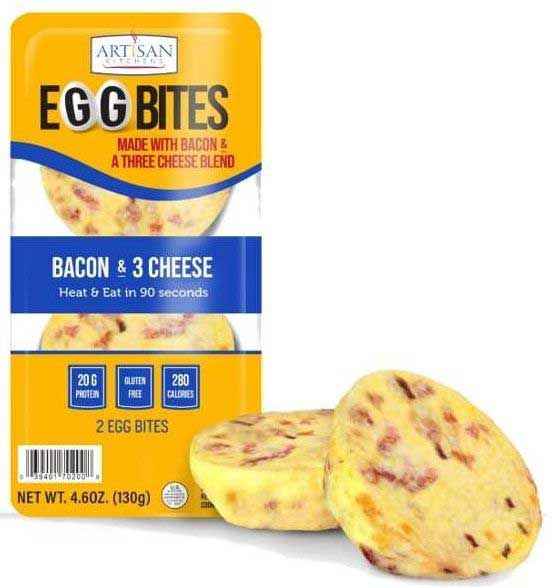 Artisan Kitchens Bacon And Three Cheese Egg Bites, 2 Count -- 7 Per Case