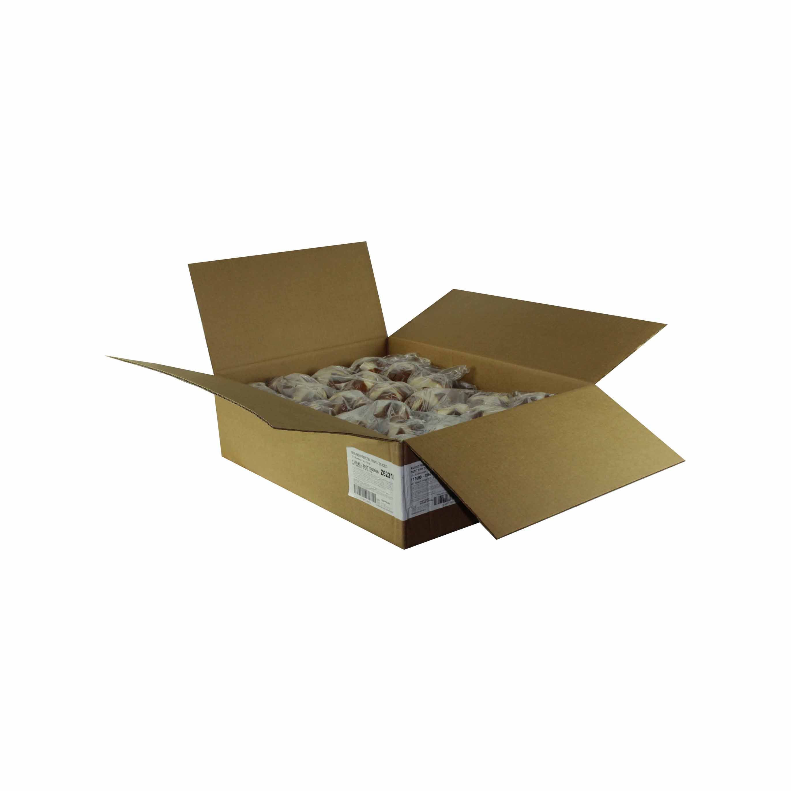 Bimbo Bakehouse Bakery Round Sliced Pretzel Bun -- 72 Per Case