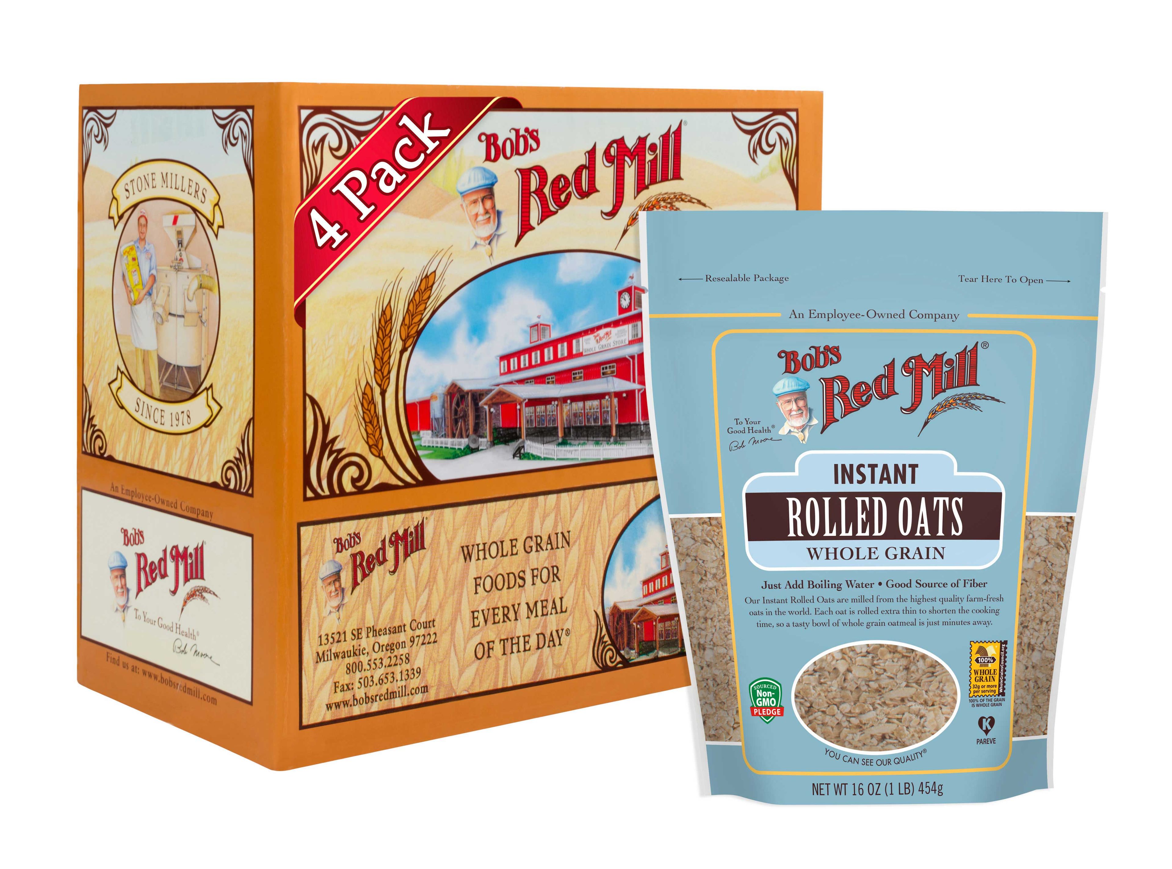 Bob's Red Mill Instant Rolled Oats, 16 Ounce -- 4 Per Case