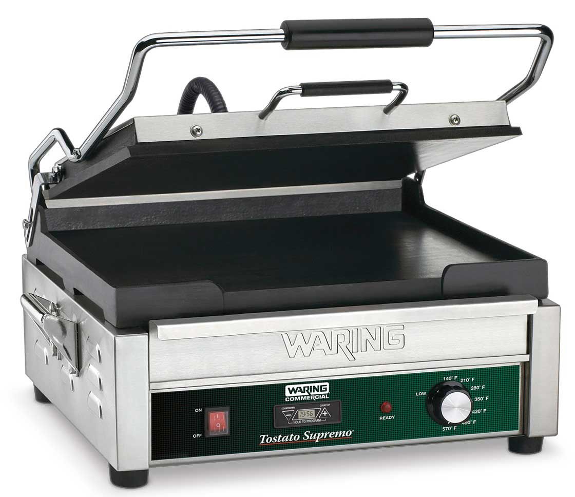 Waring Commercial Flat Toasting Panini Grill With Timer, 14 X 14 Inch
