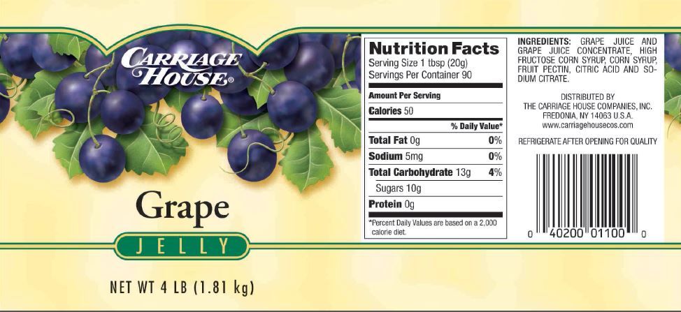 Carriage House Concord Grape Jelly, 4 Pound -- 6 Per Case