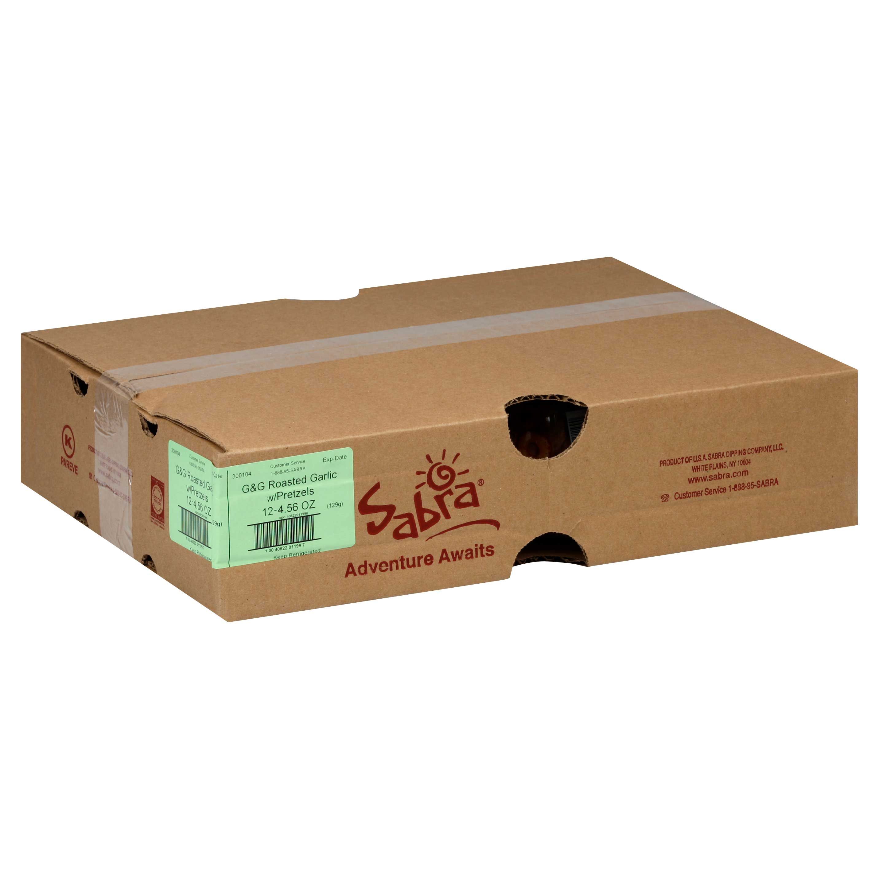 Sabra Garlic Hummus With Pretzel, 4.56 Ounce -- 12 Per Case
