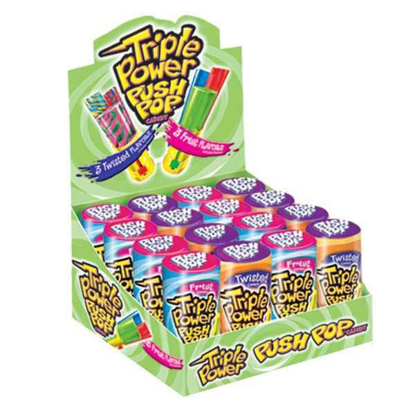 Push Pops Regular Twisted Triple Candy -- 192 Per Case