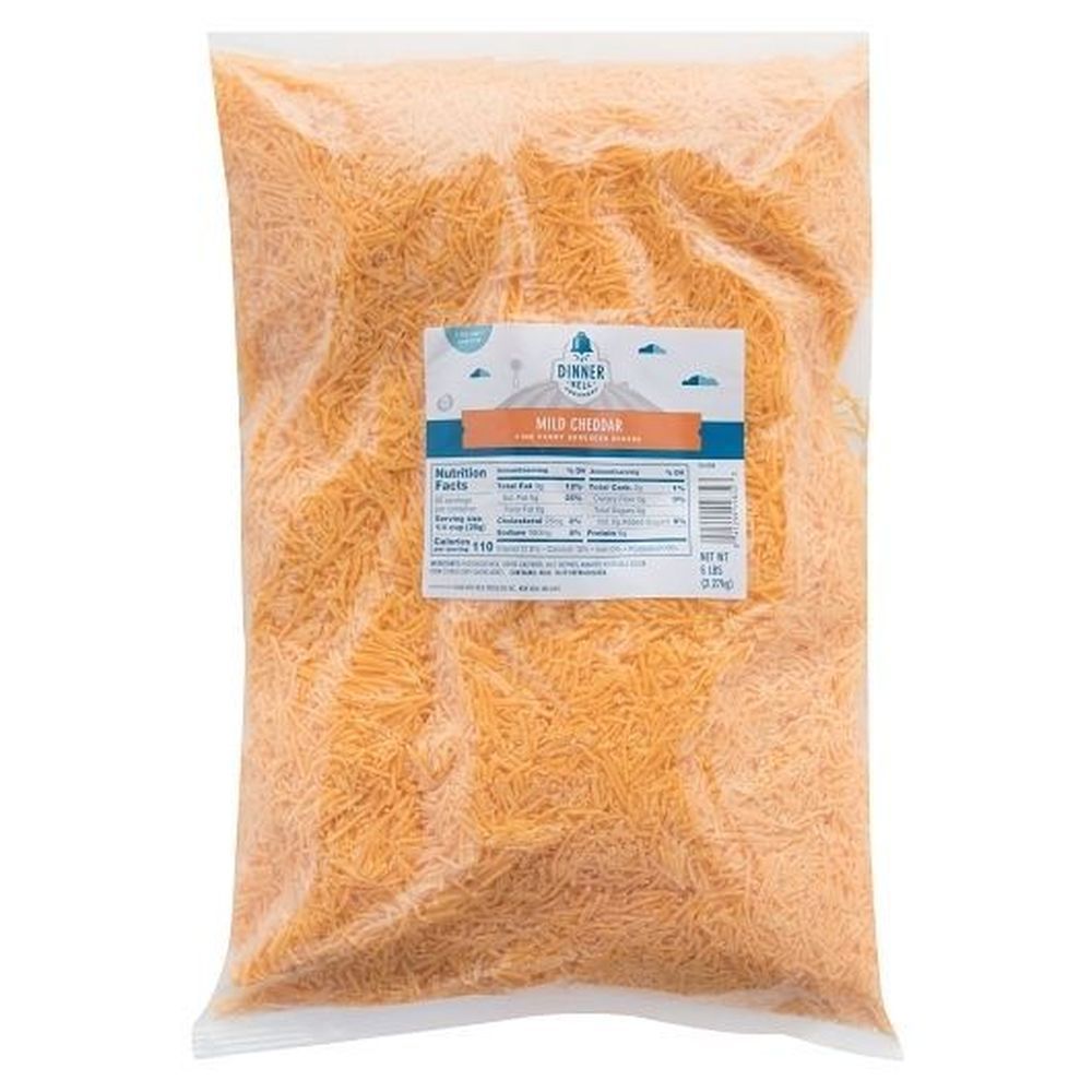 Dinner Bell Creamery Fine Fancy Shred Mild Yellow Cheddar Cheese, 5 Pound -- 4 Per Case