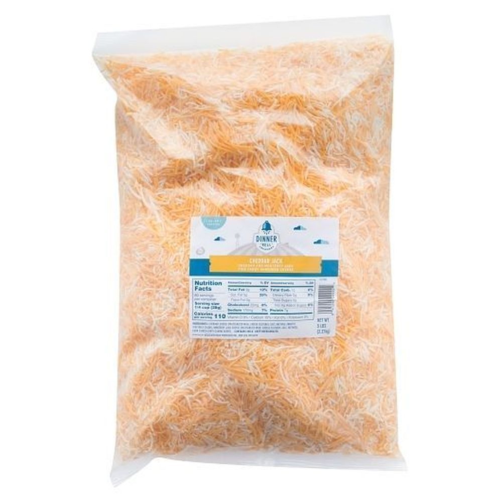 Dinner Bell Creamery 50/50 Fine Shredded Mild Cheddar And Monterey Jack Blend, 5 Pound -- 4 Per Case