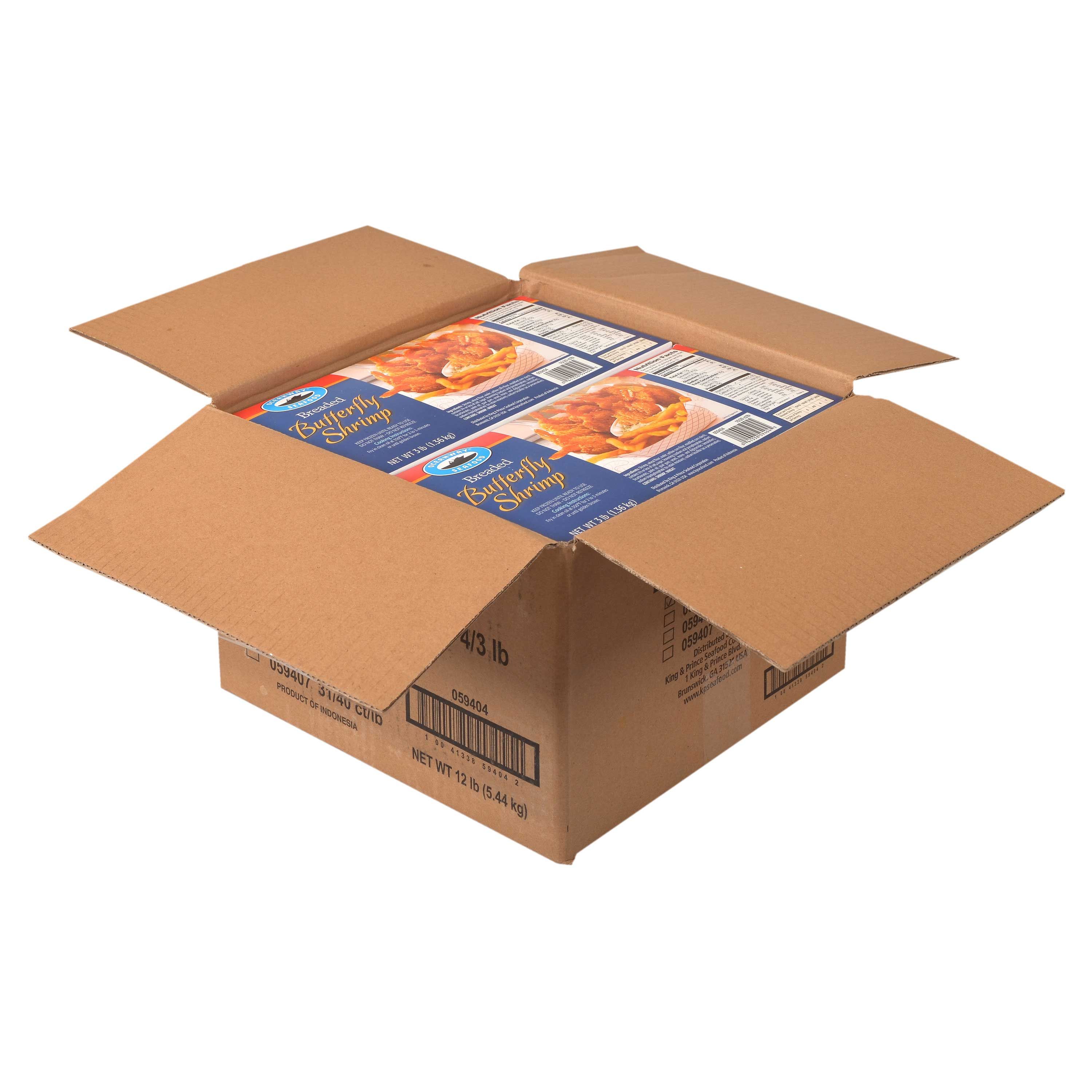 Oceanway Seafood Butterfly Breaded Shrimp, 16/20 Count, 3 Pound -- 4 Per Case